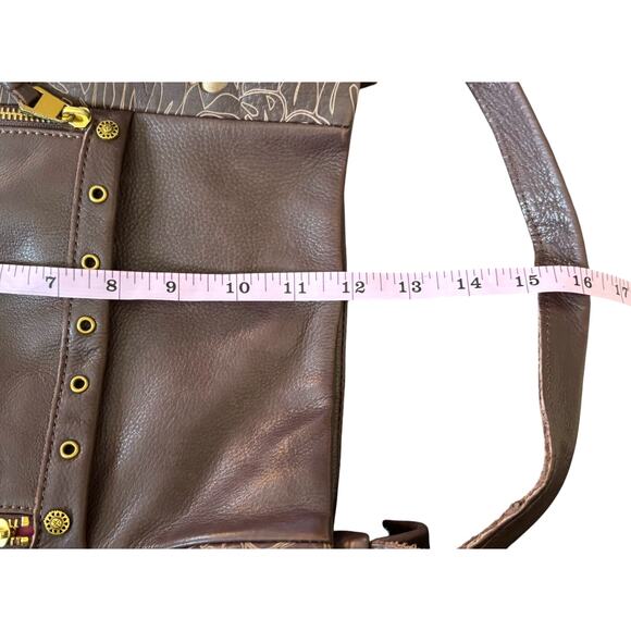 The Sak Womens Brown Leather Leaf Print Hobo Bag - Picture 11 of 13